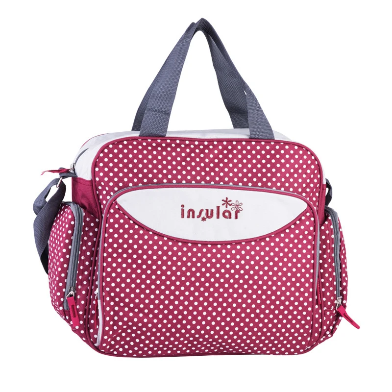 Многофункциональная сумка для детских подгузников, сумка для коляски с принтом в горошек, сумка для подгузников для мам, сумки на плечо, брендовая большая сумка для ухода за ребенком