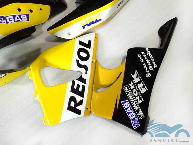 Мотоцикл обтекатели комплект для HONDA 1998 1999 CBR900RR 919 желтый repsol обтекатель CBR919 98 99 CBR900 запасные части для кузова