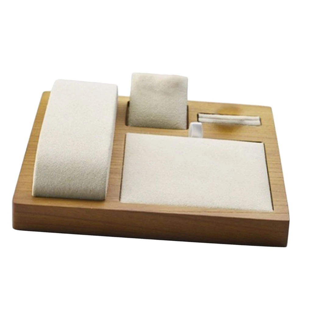 Wood Jewelry Display Stand for Ring Earrings Necklace Bracelet