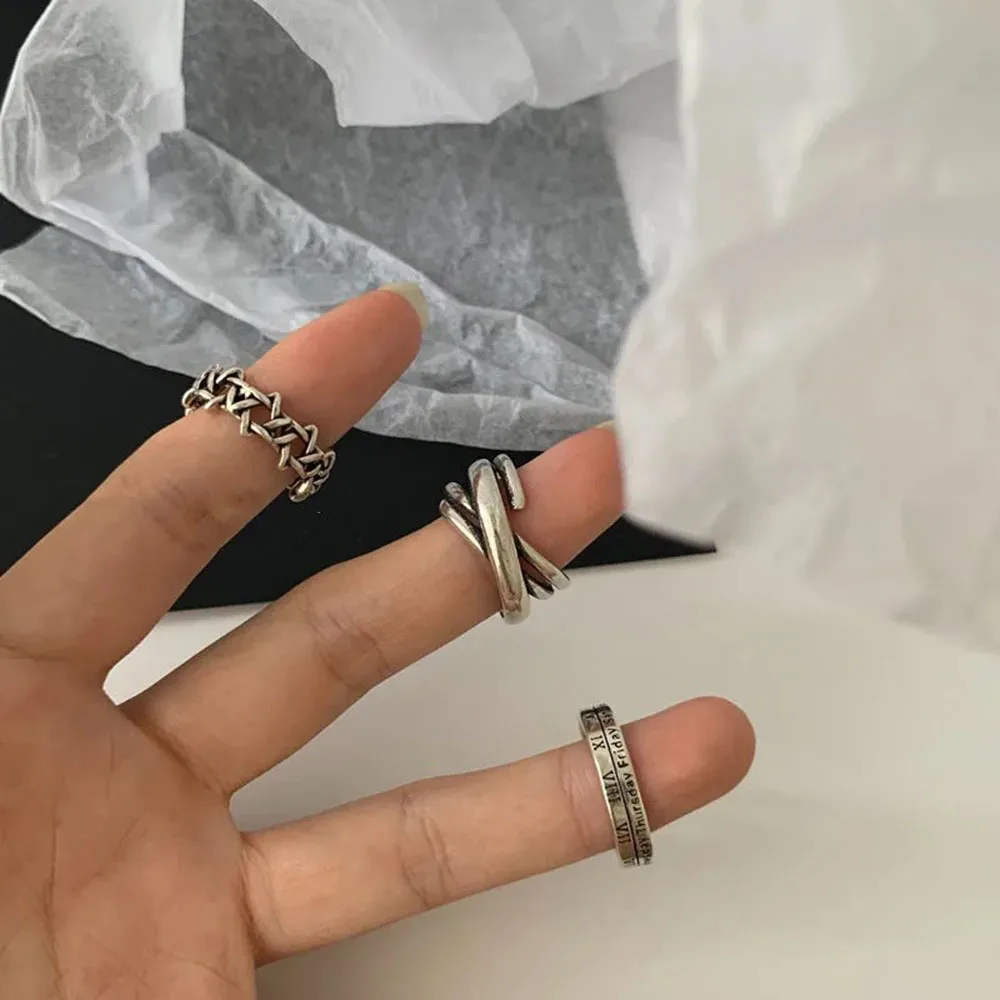 Thai Fashion Hexagram Open Ring For Men Women Hollow Star Of Jewelry Adjustable Vintage Ring Male Gift Party Jewelry