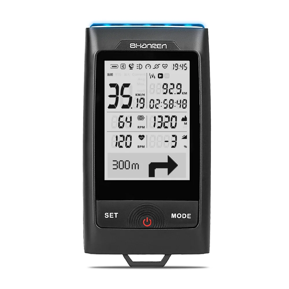 SHANREN DI-PRO gps велокомпьютер 96-час езды на велосипеде gps Велосипедный компьютер с четырехъядерным процессором фар - Цвет: DI-PRO BLACK