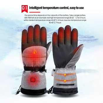 

New Winter outdoor lithium battery three-speed temperature-regulating ski gloves New Electric Heating Snowboard Ski Gloves