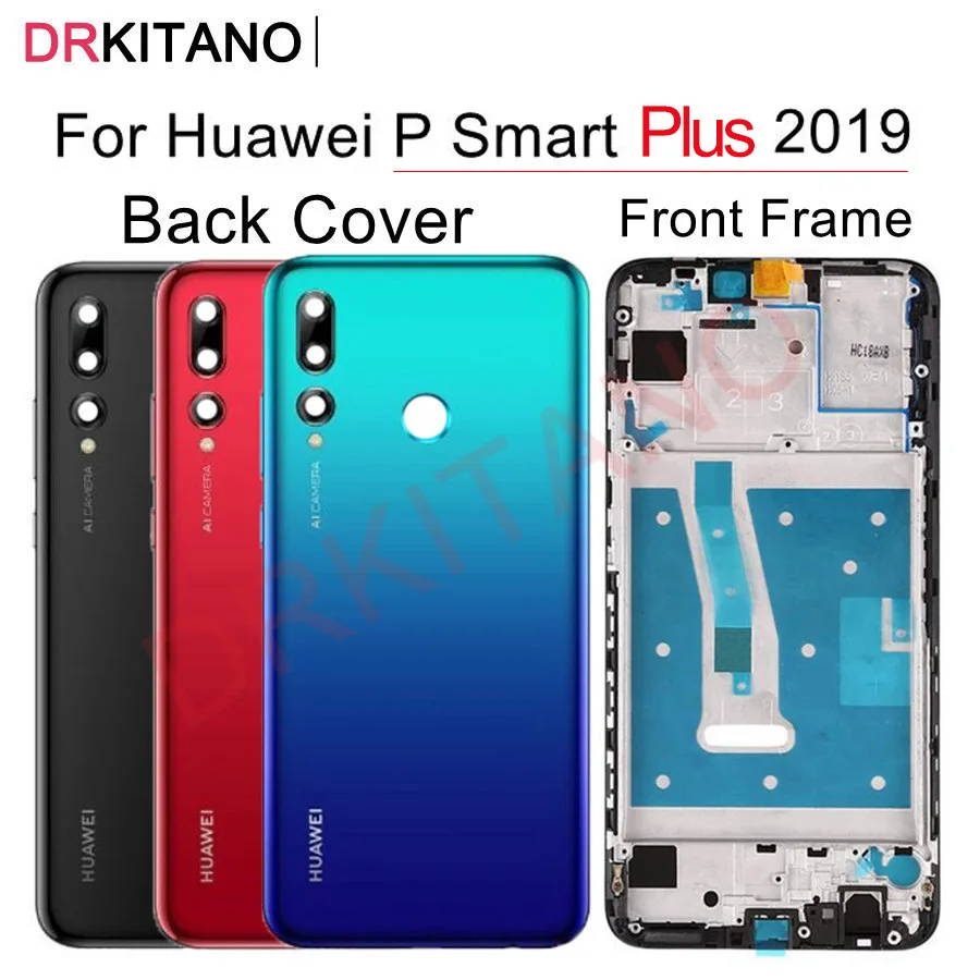 Для huawei P Smart+ Plus Задняя крышка батареи задняя дверь Корпус чехол P Smart PLUS передняя рамка средняя шасси