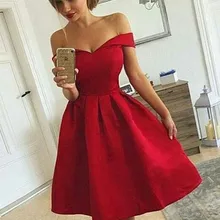 Элегантное платье для выпускного вечера А-силуэт/принцесса атласное платье с открытыми плечами без рукавов с рюшами Вечерние платья до колен