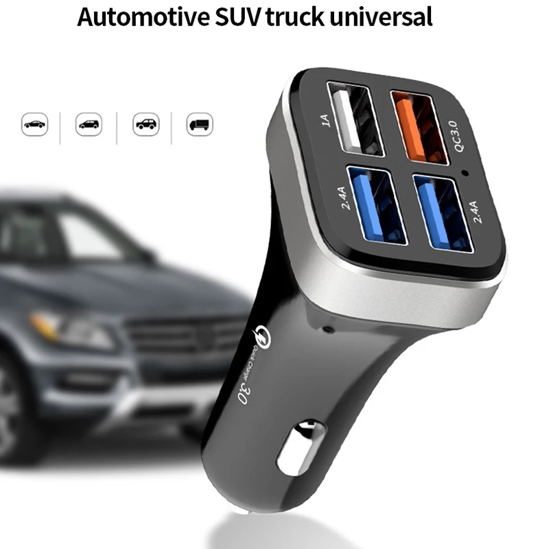 QC3.0 автомобильное зарядное устройство 4 USB 2.4A адаптер Быстрая зарядка прикуриватель для Iphone samsung Android мобильный телефон автомобильный универсальный
