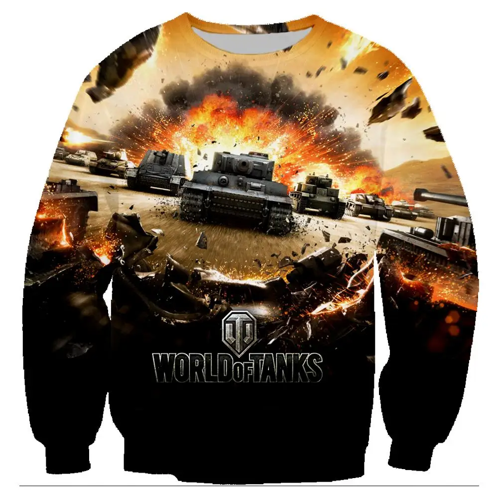 Популярные игры World Of Tanks, толстовки, 3D принт, Harajuku, Мужской пуловер, толстовки с длинным рукавом, Crewneck, уличная одежда с капюшоном