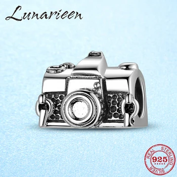

Fit Original Pandora Charms Bracelet Cassette camera Beads Real 925 Sterling Silver Bead DIY Jewelry Making