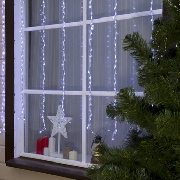 

Garland "Waterfall" 2 x 1.5 m, IP44, UMC, transparent thread, 400 LED, white glow, 8 modes, 220 V