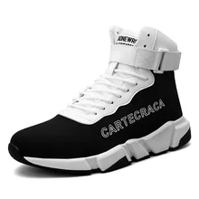 Мужские ботинки в стиле хип-хоп; Цвет белый; обувь на плоской платформе; модная обувь с высоким берцем и пряжкой; zapatillas hombre; модные мужские ботинки
