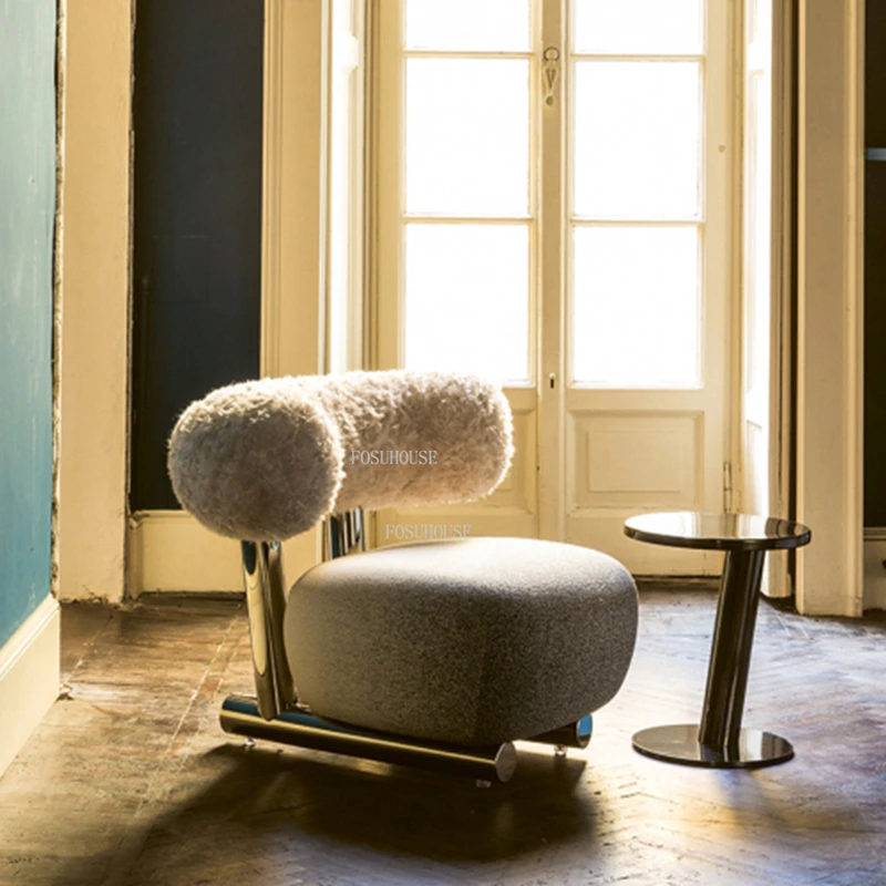 European Luxury Design Living Room Sofas Leisure Fabric Single Sofa