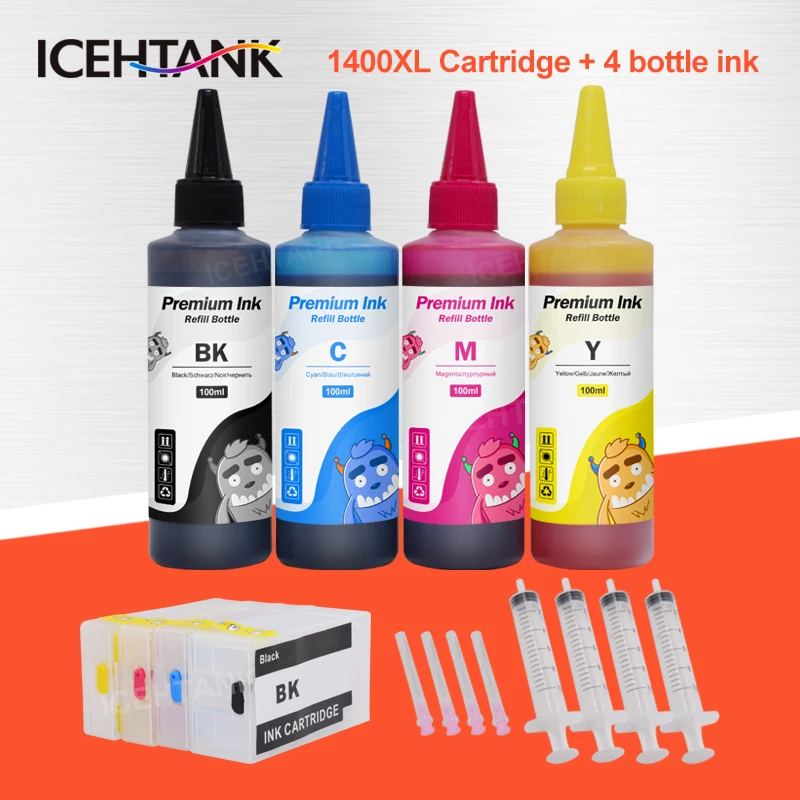 ICEHTANK PGI-1400XL чернильный картридж для принтера + 4 × 100 мл флакон чернил совместимый