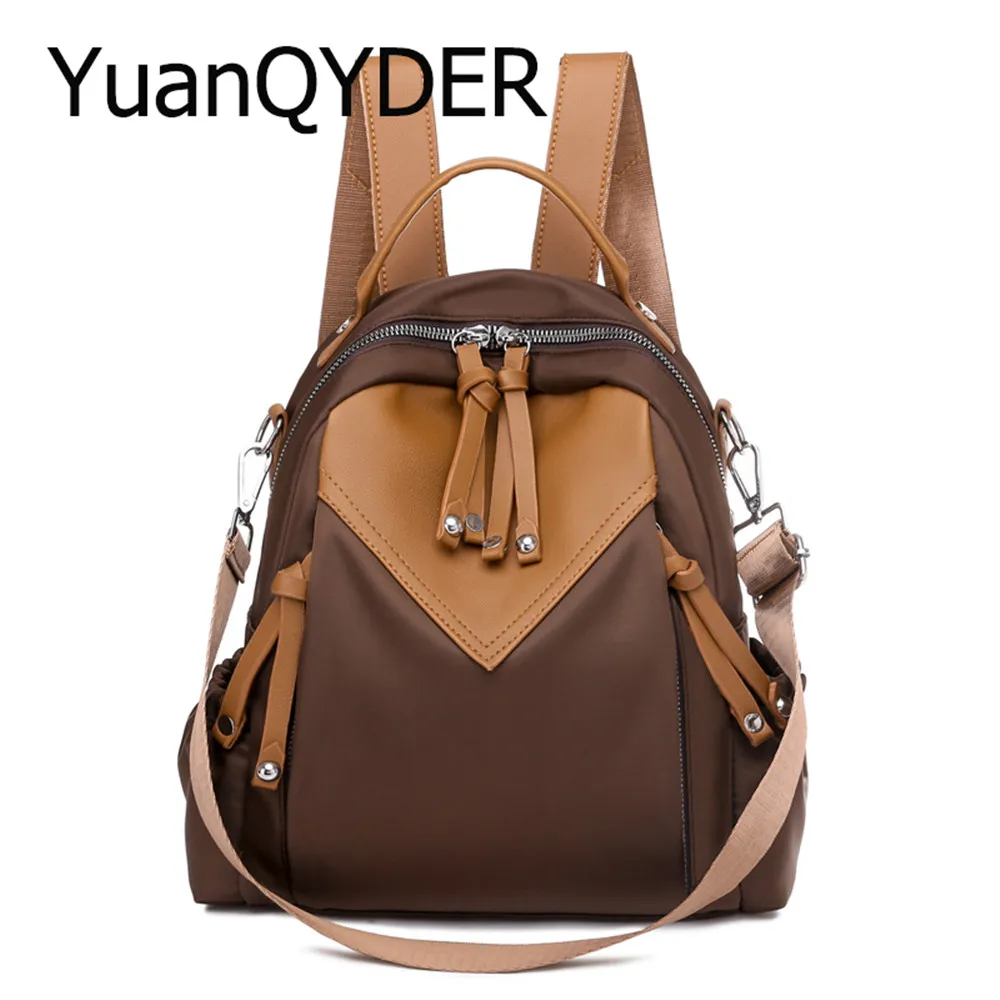 

Casual Large Women Backpack Designer Vintage Female Shoulder Bag Tassel Contrast Color Backpack Ladies Large Capacity Mochilas