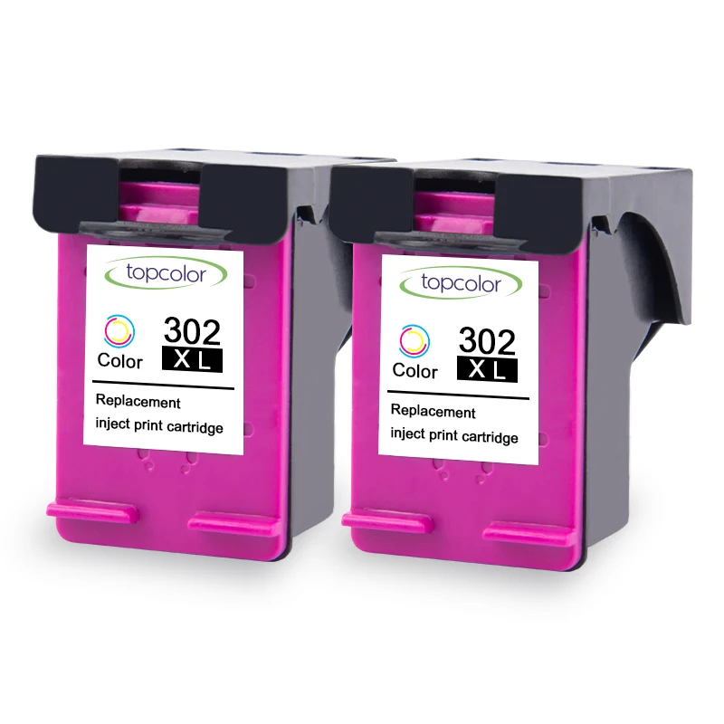 2pcs-302XL-Color Топ Цвет 302 XL черные чернила картридж для hp 302 hp 302 302XL Цвет совместимый чернильный картридж с чипом для F6U68A F6U67A 5220 5230 5252 5255 принтер - Цвет: 2pcs-302XL-Color