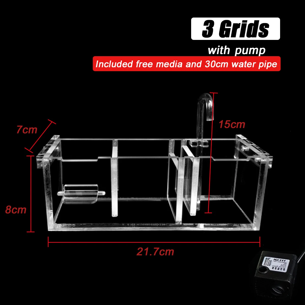 

Hang On Filter Box Filter 220V 2W Aquarium 3-6 Grids Acrylic External hanging Pet Products