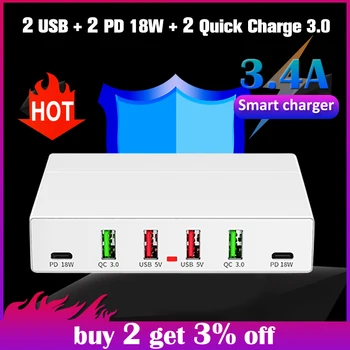 

72W QC3.0 Quick Charge 3.0 universal mobile Type-C PD Fast Charger quick tablet Charger charging phone charger carregador