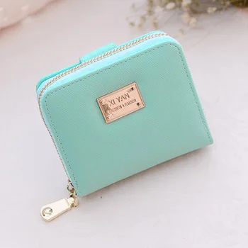 

Short Wallet Zipper Closure Storage Holder Keys Daily Gift Fashion Card Money PU Leather Women Coin Purse