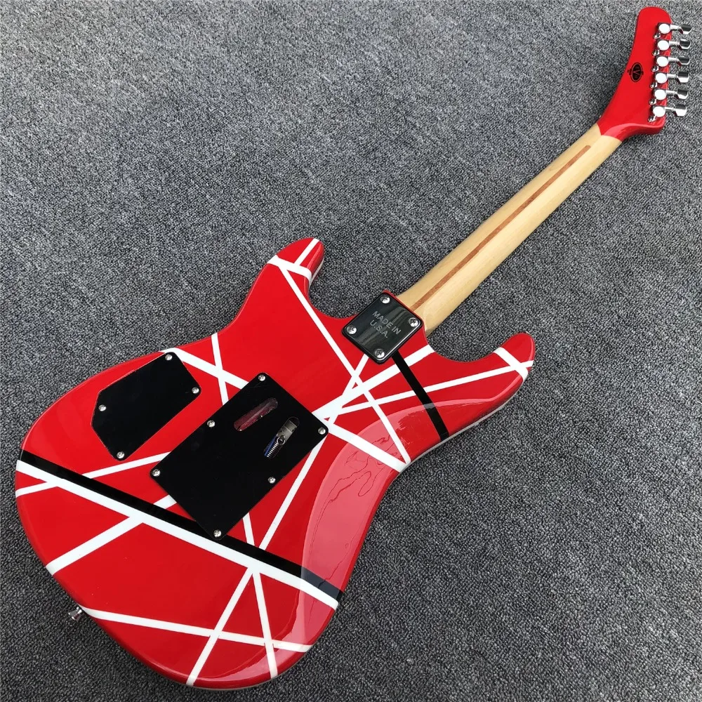 5150 полосатая серия красный/черный/белый, клен гриф, Floyd Locking Tremol Eddie Van Halen Стиль электрогитары
