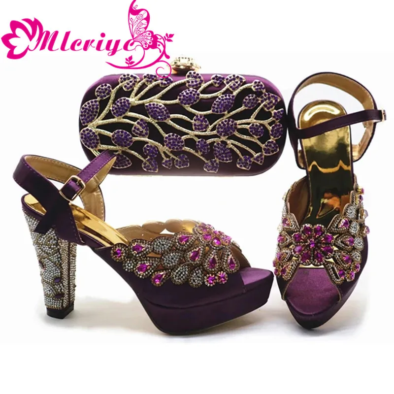 

Italian Shoes and Bags To Match Shoes with Bag Decorated with Rhinestone Shoes and Bag Set African Sets 2019 Party Shoe and Bag