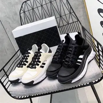 

Sports Leisure Shoes Luxurious Designer Shoes Ladies Leather Shoes Gym Running On Foot Black White Large New In 2020