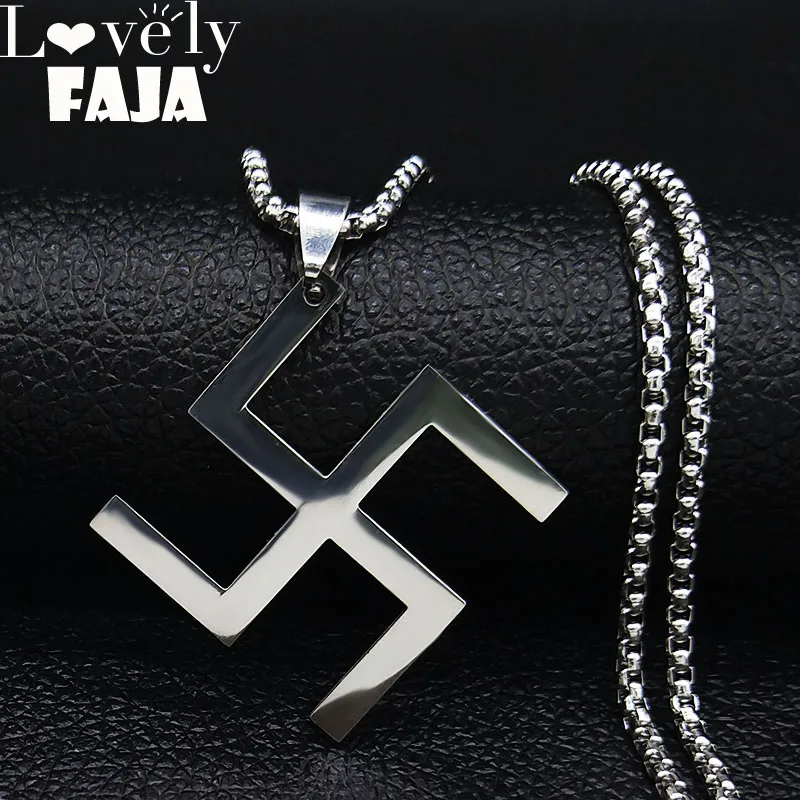 Модные ожерелья из нержавеющей стали серебряного цвета с гексаграммой сзади, подвески, ювелирные изделия из джайнизма и индуизма N19448
