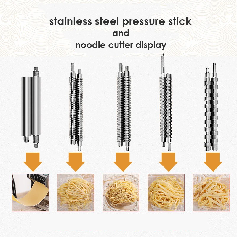 220V Electric Noodles Maker FKM-150 Multi Functions Stainless Steel Dough Pressing Cutting Machine Noodles Maker
