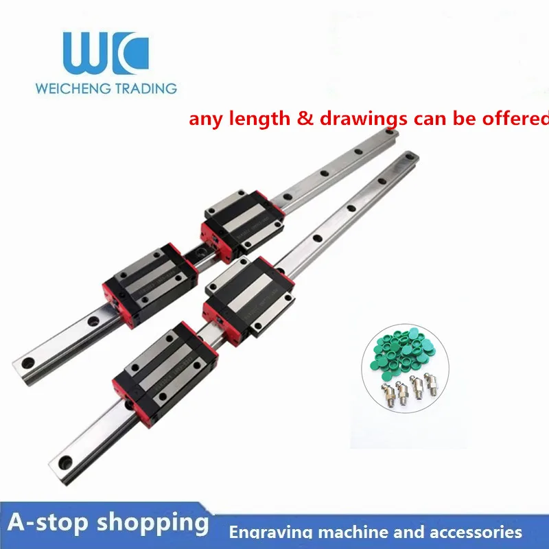 2 шт. HGR20 HGW линейный рельс 2500/2550 мм + 4 HGW20CC CNC направляющий блок набор HGW20|Линейные