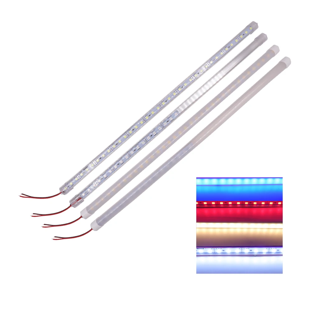 5054 12V LED 바 빛 알루미늄 U 프로필 25cm 50cm LED 하드 스트립 엄밀한 조명 바 주방 캐비닛 조명 아래 1-20pcs