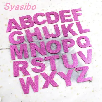 

(26pcs/lot) 50mm Acrylic Alphabet Keychains Blank Clear Blue Pink Glitter A- Z Keychain One Each Letter 2"-AC1500