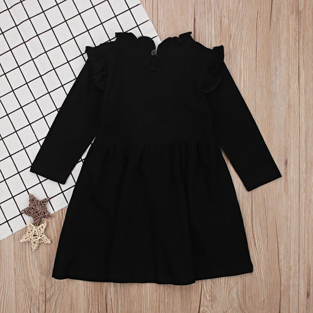 HE Hello Enjoy/осенние платья для девочек г. Черное платье с длинными рукавами для девочек детское платье зимняя одежда для детей от 2 до 6 лет милое платье