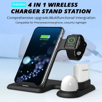 

YHONH 3 in 1 Qi 10W Fast Charging Dock Station Wireless Charger for Cell phone iWatch 5 4 3 AirPods Pro For iPhone 11 XS XR X 8
