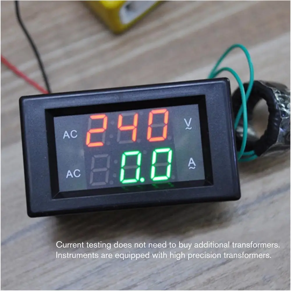 Digital Ammeter Voltmeter Voltage Detector LED Digital Display AC 500V Voltmeter 0-50A Ampere Meter Voltage Meter Volt