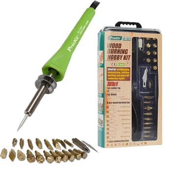 

Pro'skit SI-132H 21 in 1 Soldering Iron Pen Tools Wood Burning Hobby Kit For Carving Embossing Home DIY Soldering Repair Tools