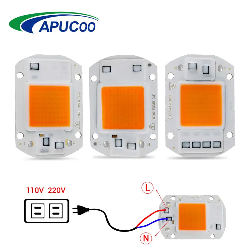 COB Led лампа для выращивания света чип полный спектр 220 В 110 В 20 Вт 30 Вт 50 Вт 380-780нм фитолампа для комнатных растений рассады цветок фитолампи