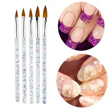 5 шт кисти для дизайна ногтей ручки маникюрные инструменты УФ гель лак для рисования набор кистей для рисования нейлон волосы Ногти кисть
