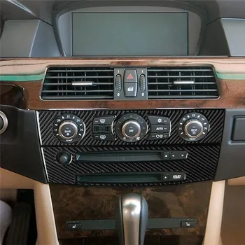 

Carbon Fiber Interior Trim Air conditioning CD Control Panel Car Styling Stickers Fit For BMW e60 5 series 2004-2010 accessories