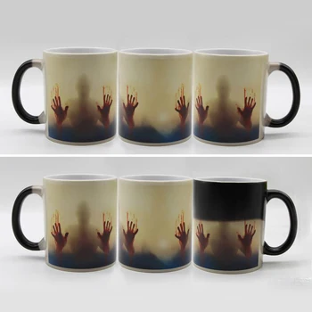 

The walking dead Mug color changing Heat Sensitive Ceramic 11oz coffee mug surprise gift Halloween gift