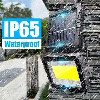 

120 LED Solar Light with Remote Control Motion Sensor Outdoor Garden Spotlight Solar Powered Wall Lamp for Street Path Courtyard