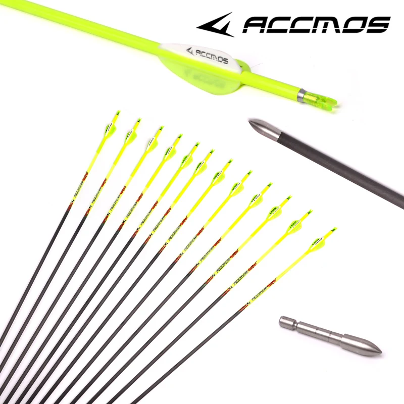 6-12ps Pure Carbon Arrows ID 4.2mm Spine 400-1000 For Recurve/Compound Bow Archery