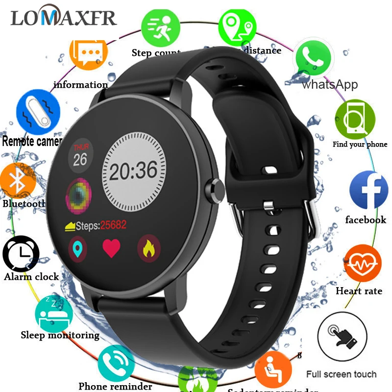 Full Touch Smart Watch Men Android Watches for Women Waterproof Heart Rate Sport Fitness Xiaomi Phones | Электроника