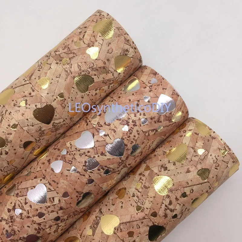 

1PC 21X29CM Hearts Embossed Soft Cork Fabric Sheets For Making Bows LEOsyntheticoDIY T230A