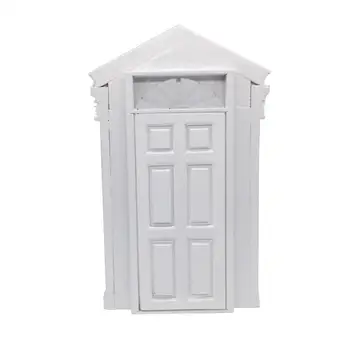

1/12 Doll House Modern Style Wooden 6 Panel Door with Frame Miniature Home Decorative ornaments for children Gift