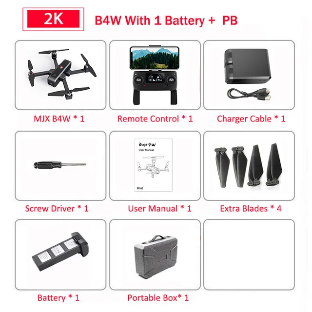 MJX B4W профессиональный 5G gps Дрон с камерой 2K WiFi FPV Бесщеточный пульт дистанционного управления дистанция 2 км RC Квадрокоптер Вертолет игрушка F11 - Цвет: B4W Black 1B EPP