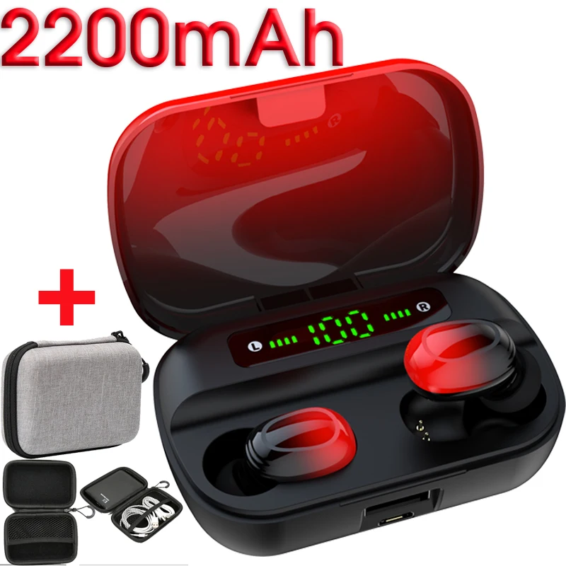 TWS Bluetooth Earphone блютуз наушники беспроводные 2200mAh наушникт беспроводние блютус 5.0
