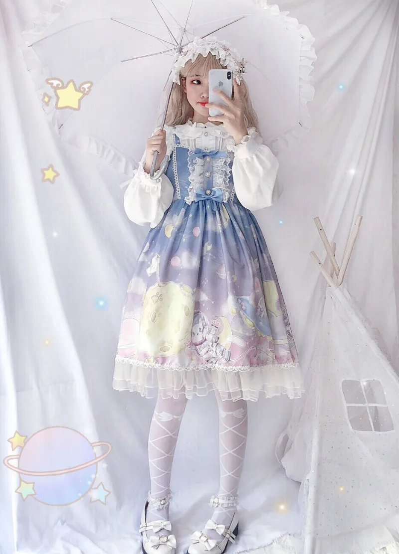 Cosplay&ware Lolita Dress Sweet Cute Japanese Kawaii Girls Princess Maid Vintage Gothic Printed Patterns Lace Pink Summer Skirt -Zentai shop online Hf2b5406f87ed4da39bcb4323eef3a754L.jpg