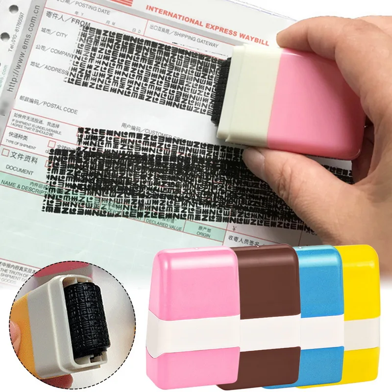 Privacy Seal Roller Type Security Stamp Cover Eliminator Portable Self-Inking Identity Theft Protection | Дом и сад