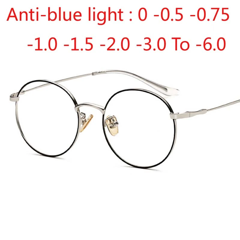 Gafas redondas para miopía para hombre y mujer, lentes para miopía con  acabado redondo, antiluz azul, visión corta, dioptrías, 0,5 0,75 1,0 1,25  1,5 To 2,0|Gafas de lectura de hombres| - AliExpress
