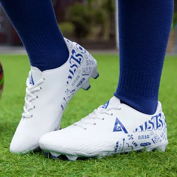 

Outdoor Men Boys Soccer Shoes Football Boots High Ankle Kids Turf Cleats Training Sport Sneakers Unisex Long Spikes Futsal Shoes