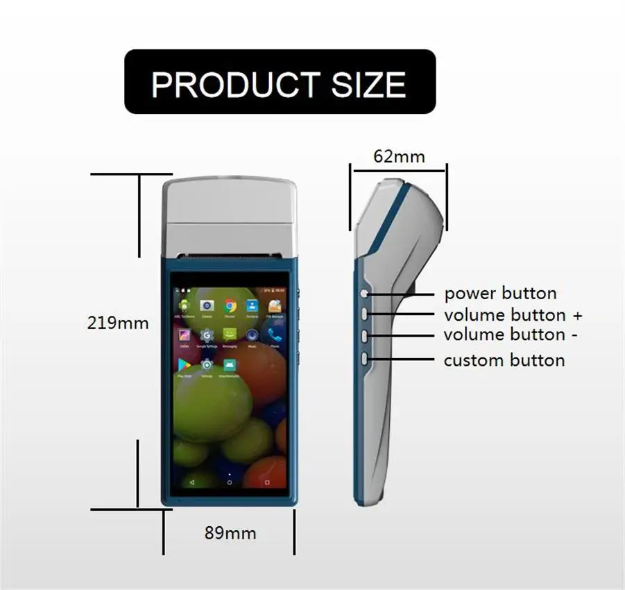 ZKC5501 Мини Ручной беспроводной Android 7 1 Термальный чековый принтер точка продажи