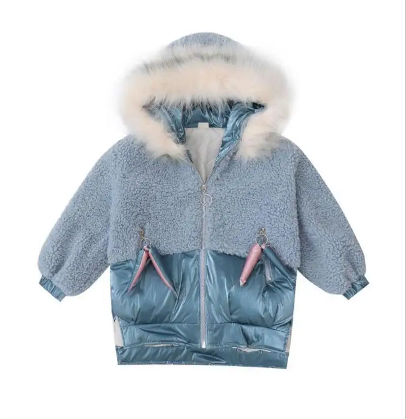 Новое Детское хлопковое пальто Одежда для детей Коллекция года, зимняя длинная хлопковая одежда для девочек шерстяной свитер для крупных детей плотная одежда для девочек - Цвет: style 2