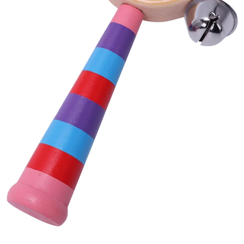 1 шт. Детские радужные деревянные ручки колокольчик Jingle stick шейкер погремушка игрушки